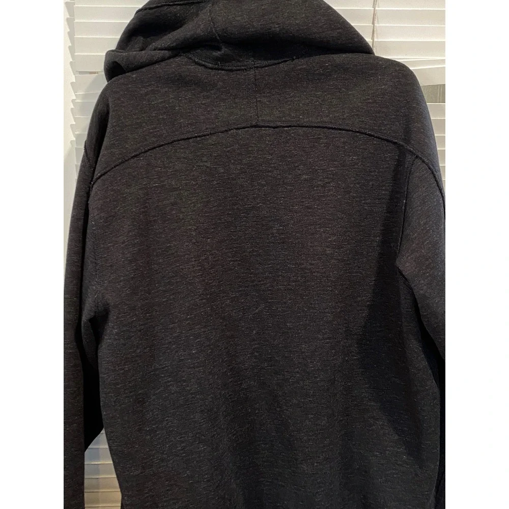 Vintage Nike Mens :arge Full Zip Hoodie Charcoal Grey Waffle Knit Thermal Lining
